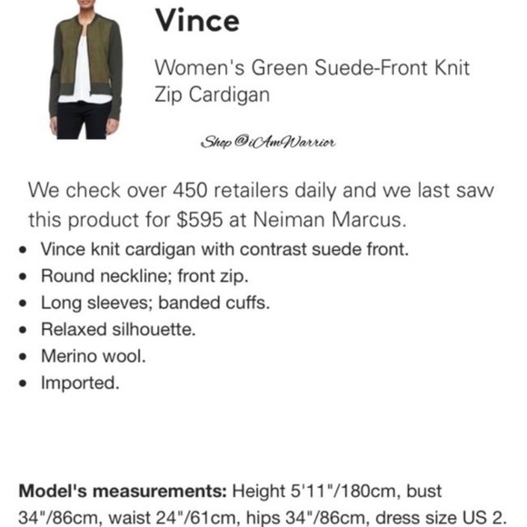 Vince olive genuine suede & wool zip up bomber jacket *shop@iamwarrior - Picture 7 of 9